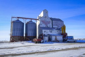 Neville, SK grain elevator, Feb 2018. Copyright by Michael Truman.